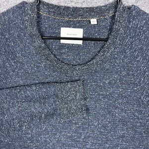 Billy Reid Sweater Mens Large Gray Crew Pockets Wool Camel Silk Blend Italy